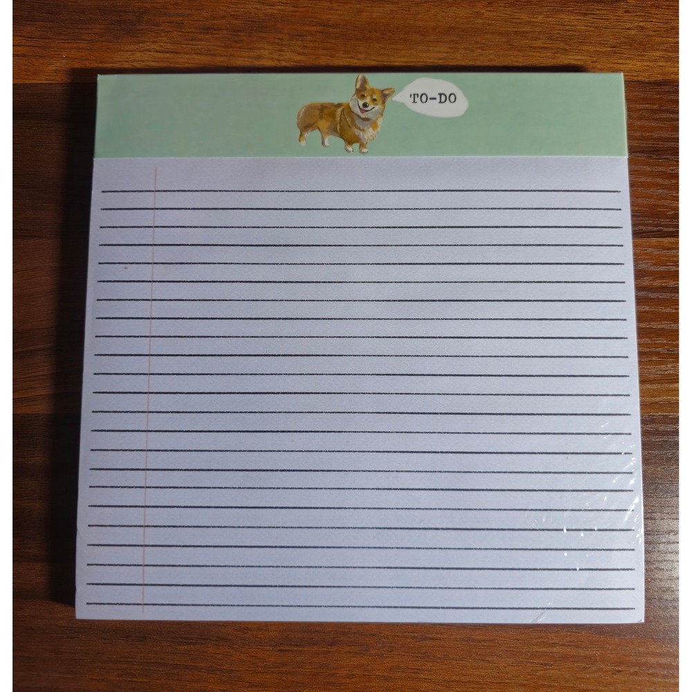 Molly & Rex Corgi To-Do List Notepad 80 Sheets Lined Mint Green Dog 36641 NEW